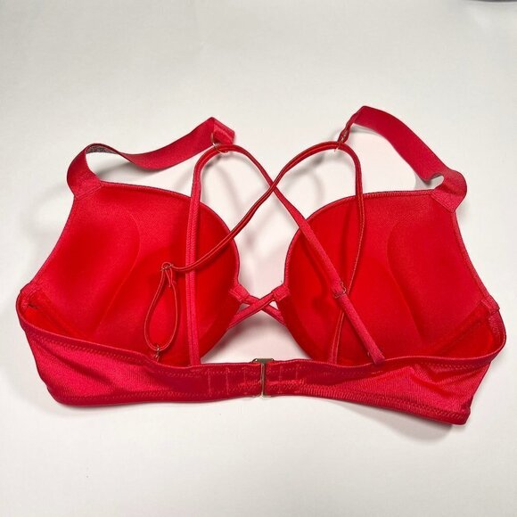 Victoria Secret 36C L Bombshell Push Up Top Bikini Set Logo Shine Strap Pink - Picture 9 of 13